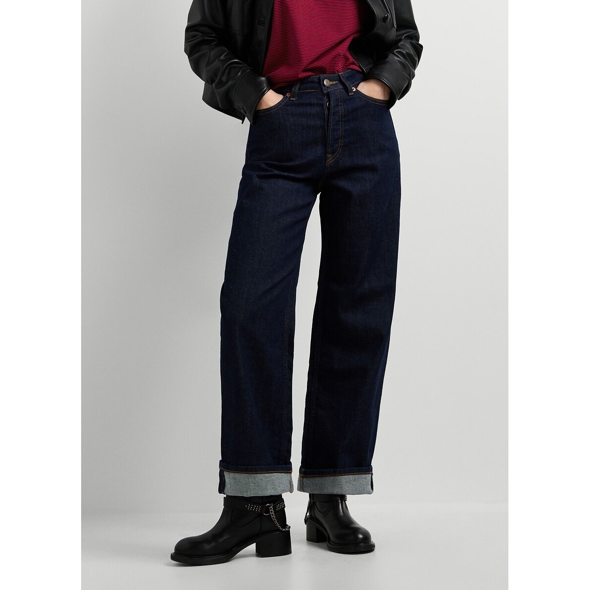 Gerade geschnittene Jeans Lexa mit hoher Leibhöhe dark indigo, PEPE JEANS