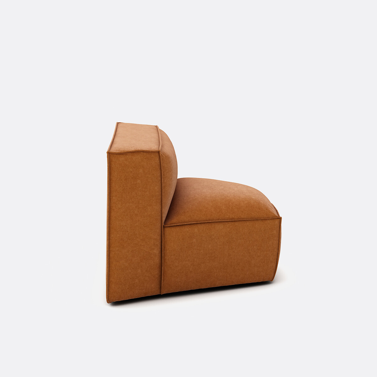 Elément d'angle ouvert pour canapé modulable, en velours texturé, SEVEN ocre, LA REDOUTE INTERIEURS