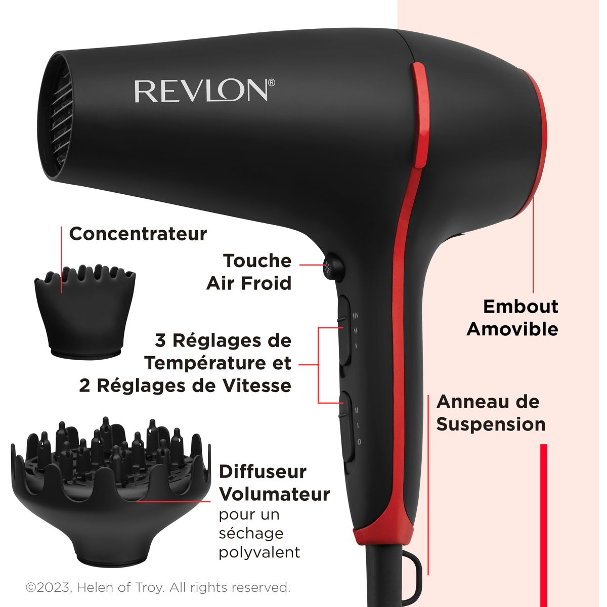Sèche cheveux Smoothstay RVDR5317 noir, REVLON