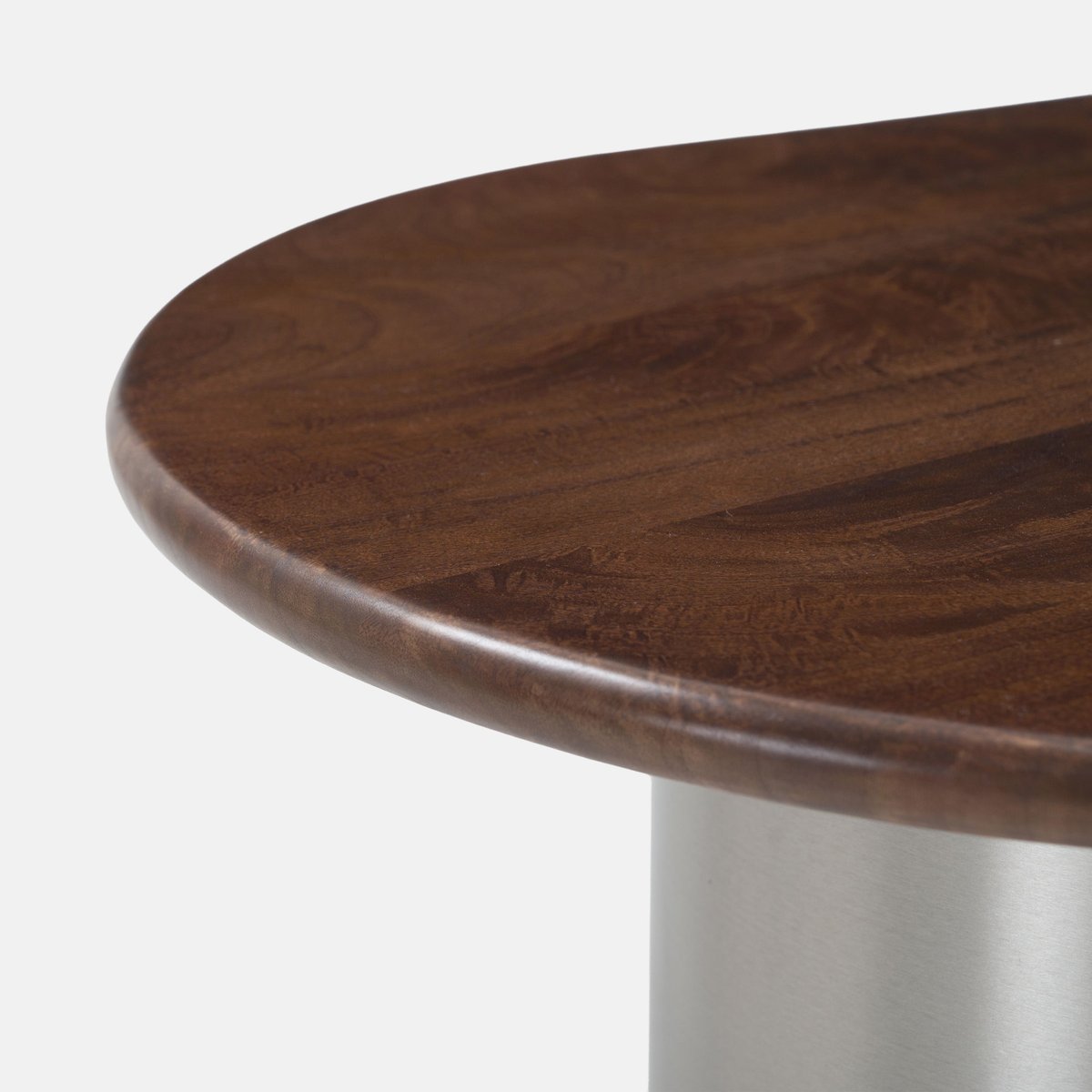 Table basse en bois de manguier et métal brossé 120 cm - SELMA marron foncé et métal, MAISON PAVANE