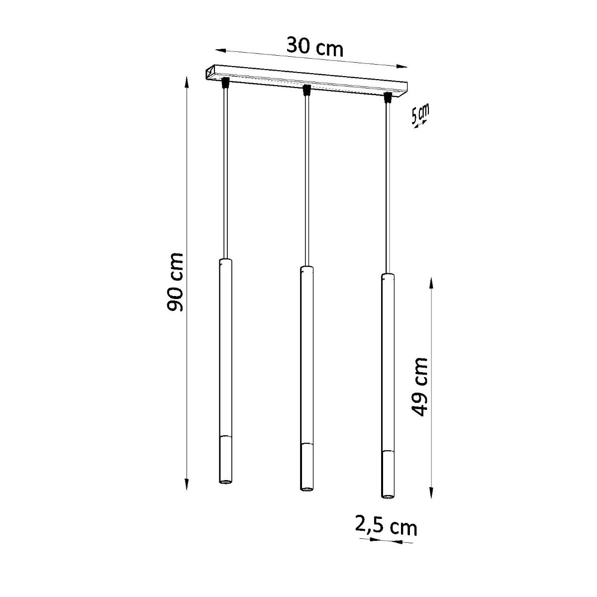 Suspension Acier Or/Noir G9 3 Mozaica Line jaune, EDEN