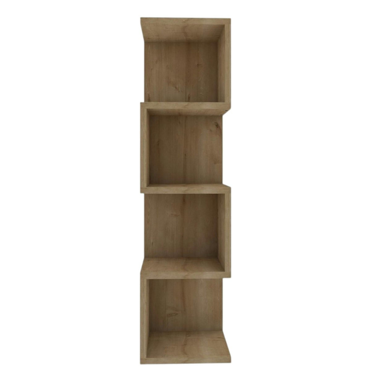Etagère colonne zigzag 4 niches MARFA chêne, PIER IMPORT
