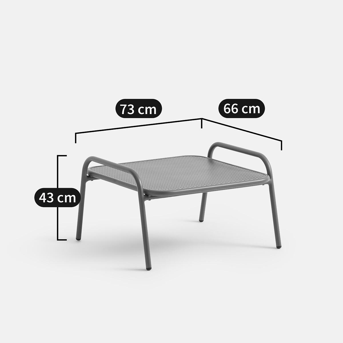 Table basse/repose-pied aluminium, Lysa terracotta, LA REDOUTE INTERIEURS