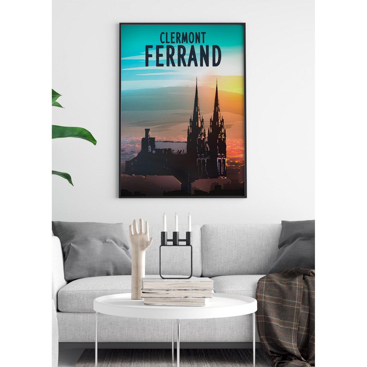 Affiche ville Clermont-Ferrand blanc, L'AFFICHERIE