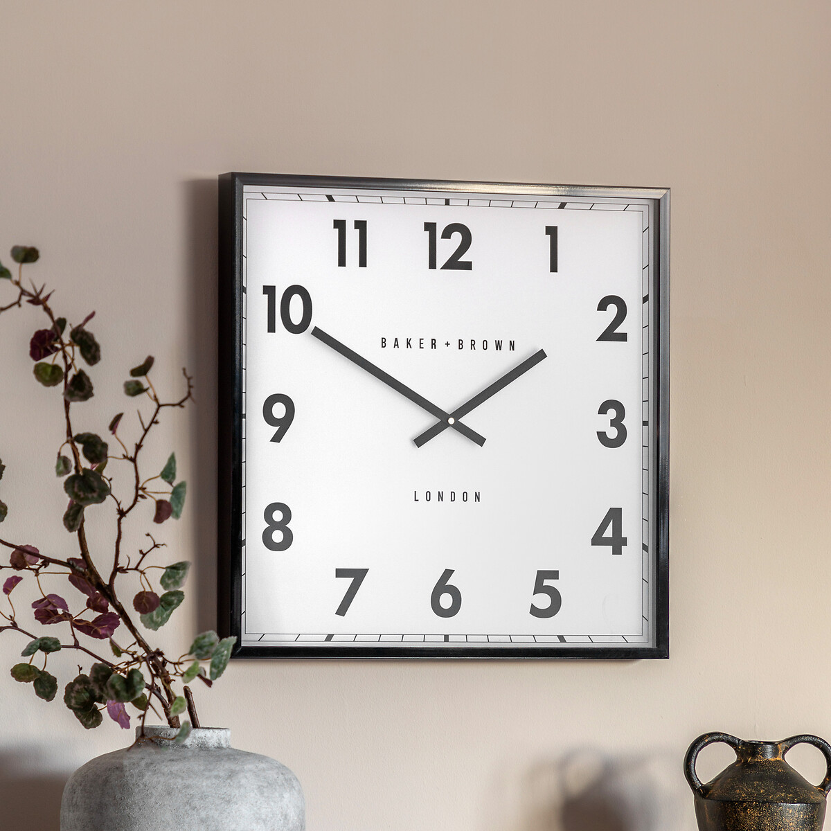Buxton Wall Clock 50cm black, SO'HOME