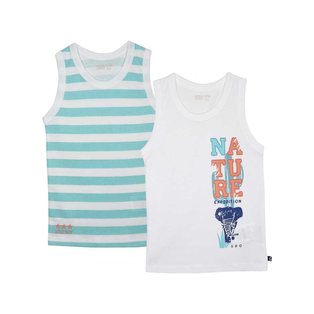 Lot de 2 debardeurs luis enfant bleu, SUCRE D'ORGE