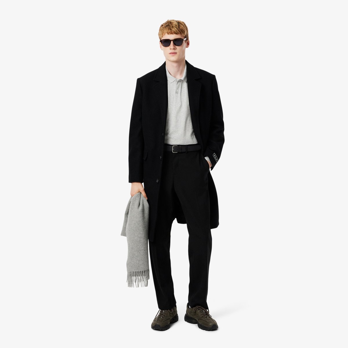 Ceinture en cuir grainé noir-000, LACOSTE