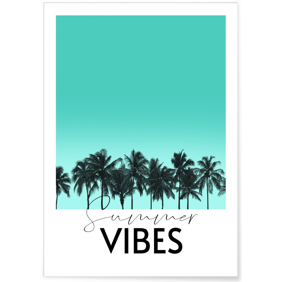 Affiche Summer Vibes 2 blanc, L'AFFICHERIE