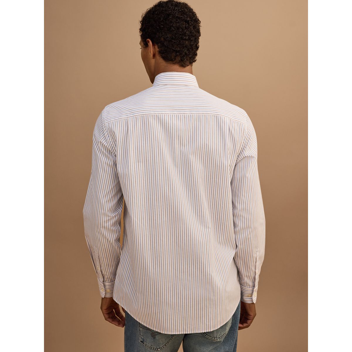 Chemise habillée à rayures avec cravate blanc/bleu/brun, NEXT