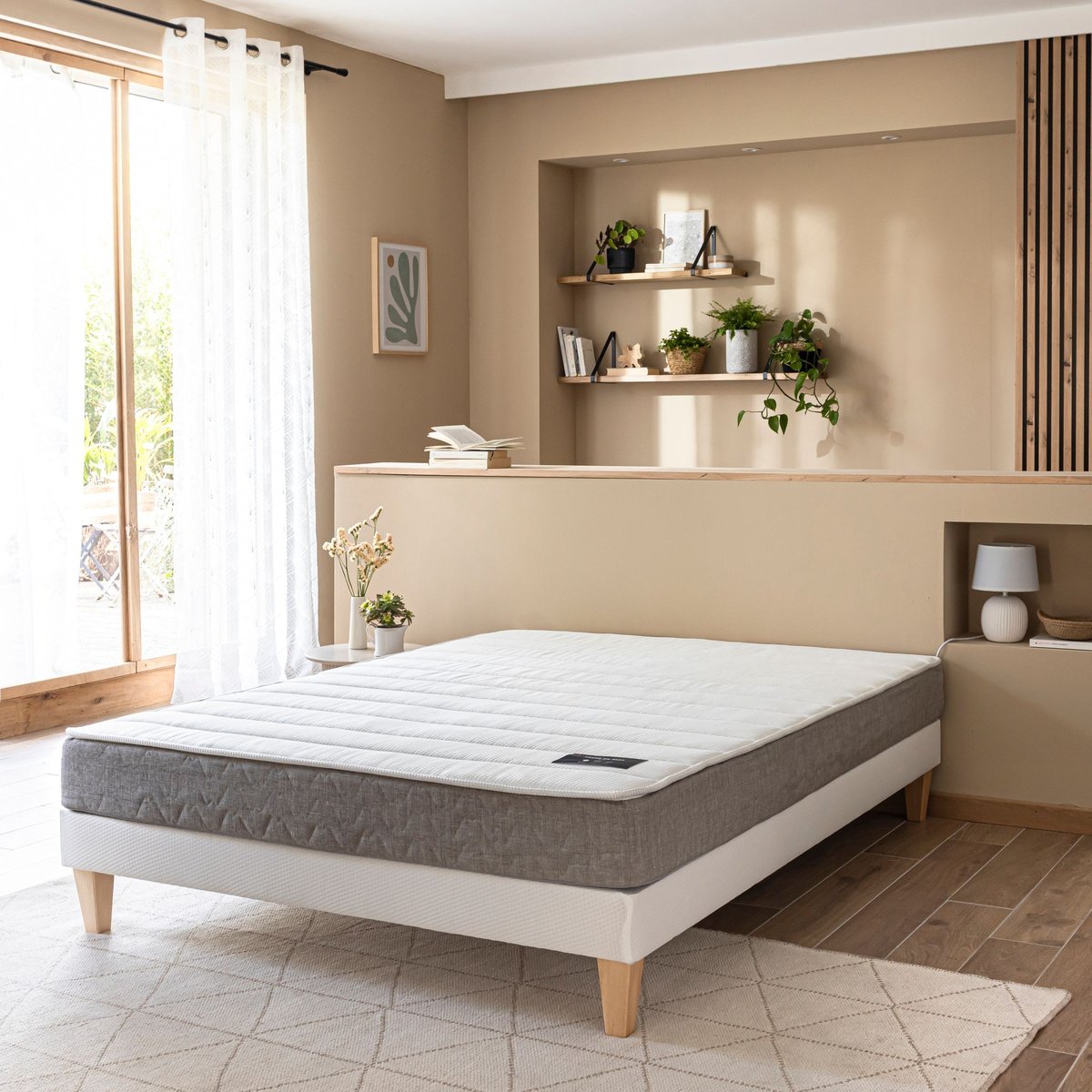 Matelas mousse et latex 19 cm Aisance 2.0 couleur unique, TERRE DE NUIT