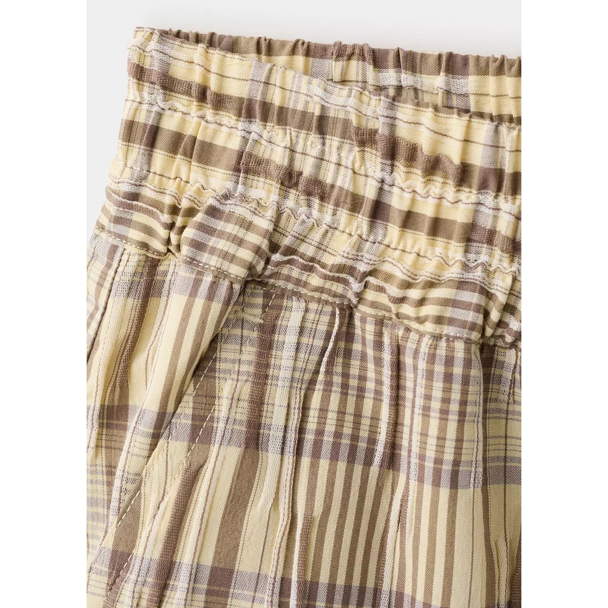 Short droit à carreaux marron, MANGO