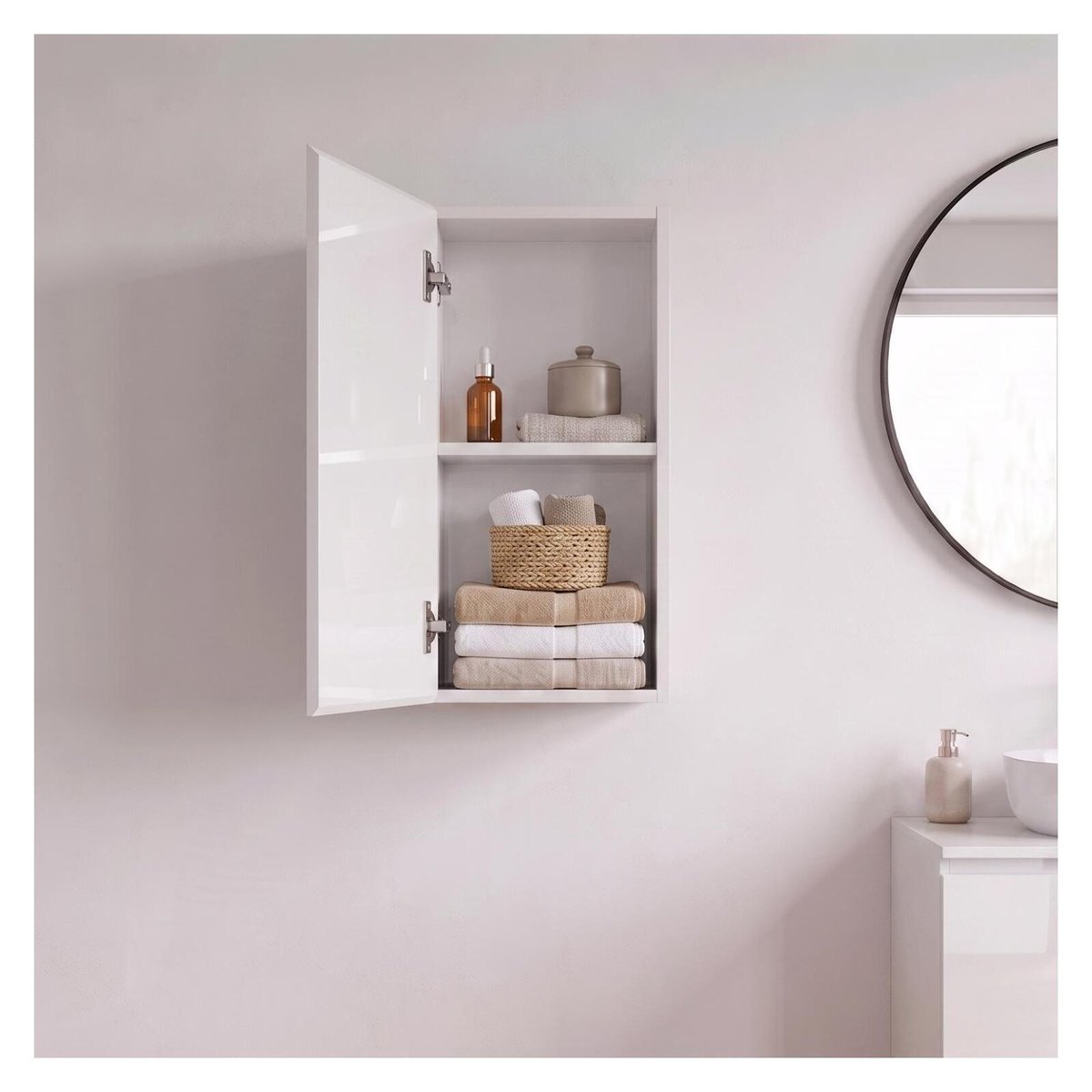 Meuble de rangement haut 1 porte WILL blanc, MOB IN