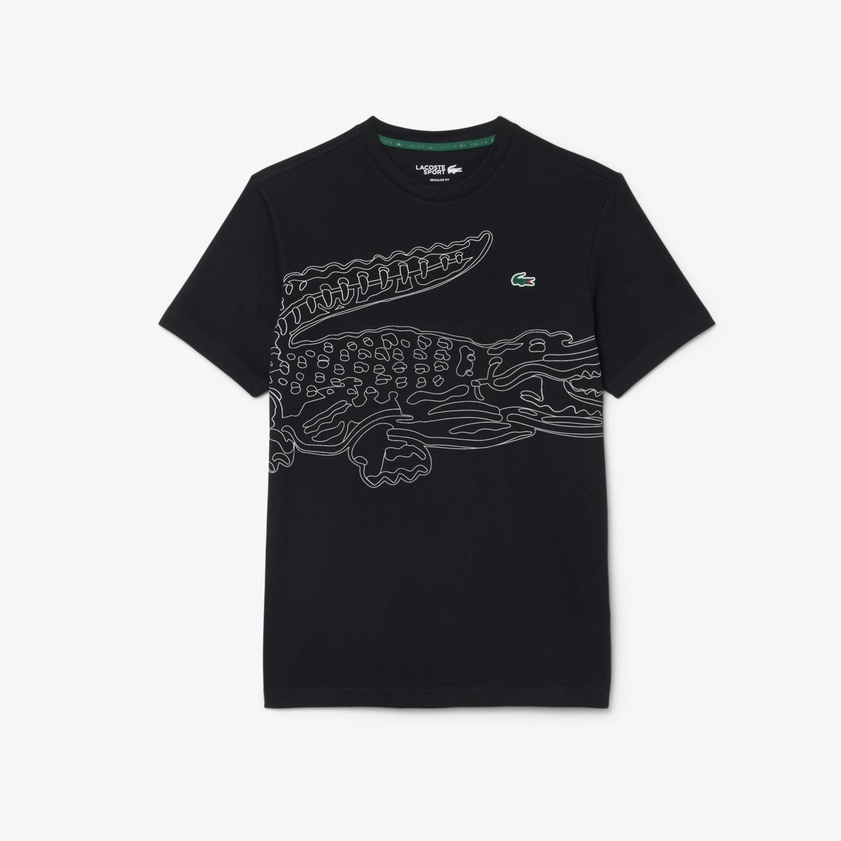T-shirt Sport Ultra Dry imprimé crocodile noir-258, LACOSTE