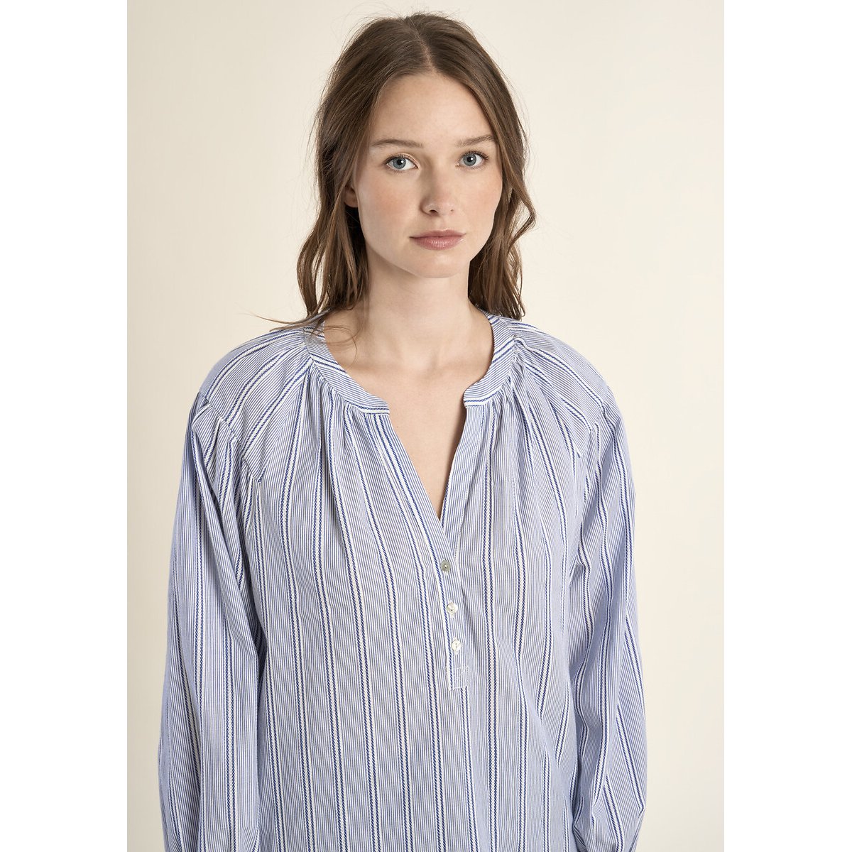 Blouse rayée manches longues bleu, MOLLY BRACKEN