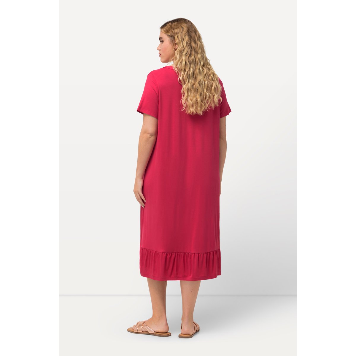 Robe midi en jersey rose foncé, ULLA POPKEN