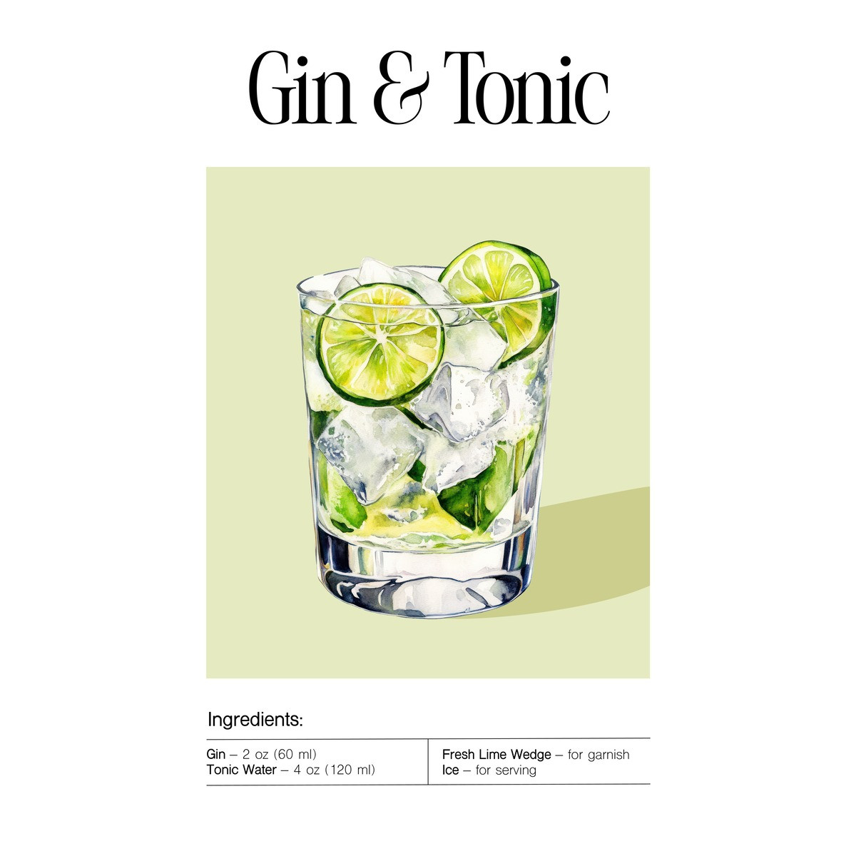Tableau Mural Gin & Tonic COCKTAIL tableau en verre synthétique, CEANOTHE