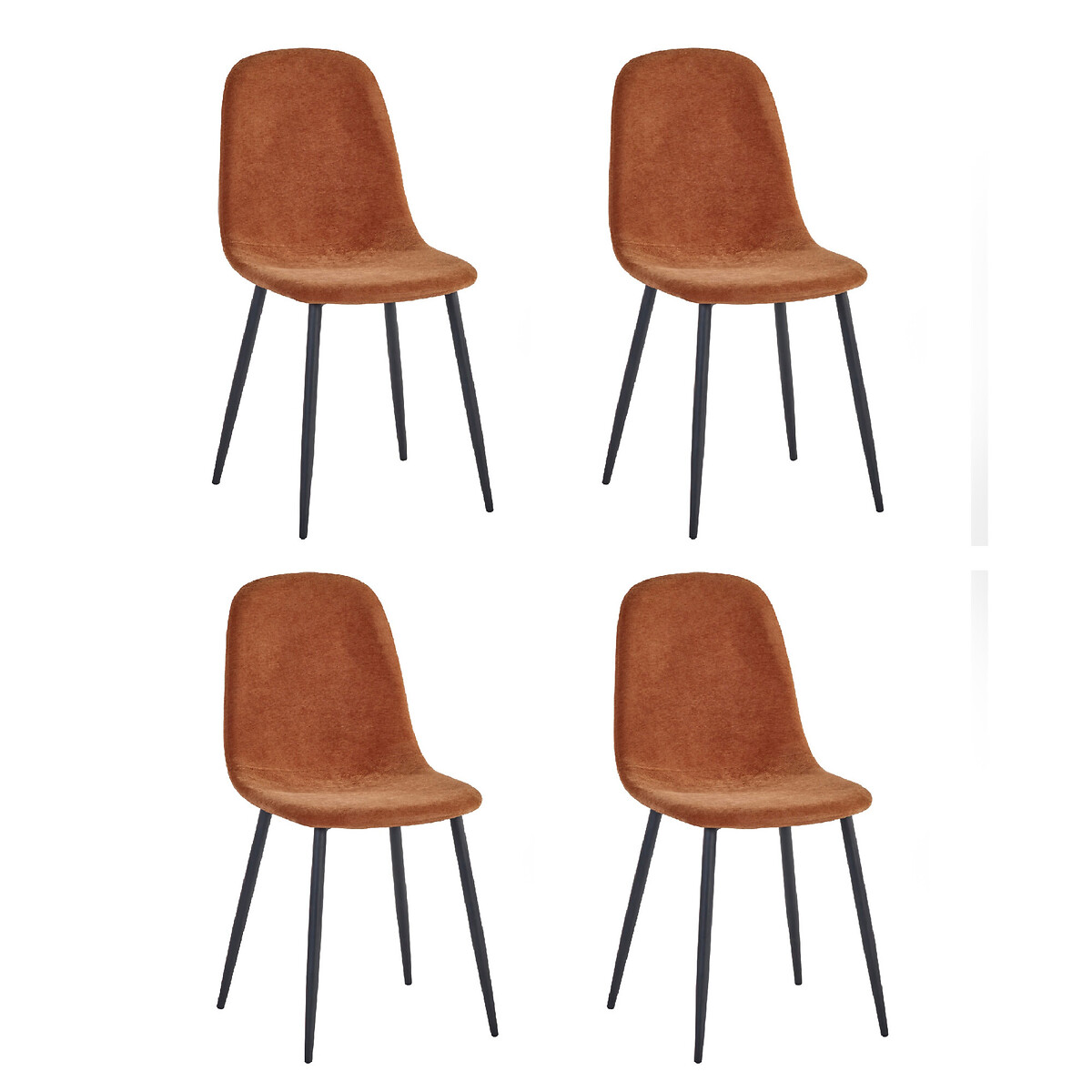 Set of 4 Lucia Chenille Upholstered Dining Chairs terracotta, SO'HOME