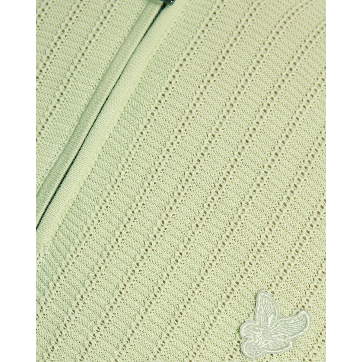 Polo camionneur en coton zippé en maille vert légumes verts tendres, LYLE & SCOTT