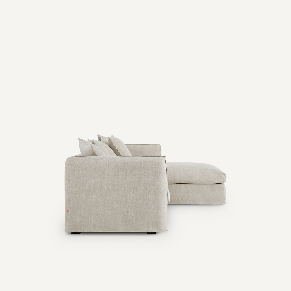 Canapé d'angle, en coton et lin, Néo Chiquito beige, AM.PM