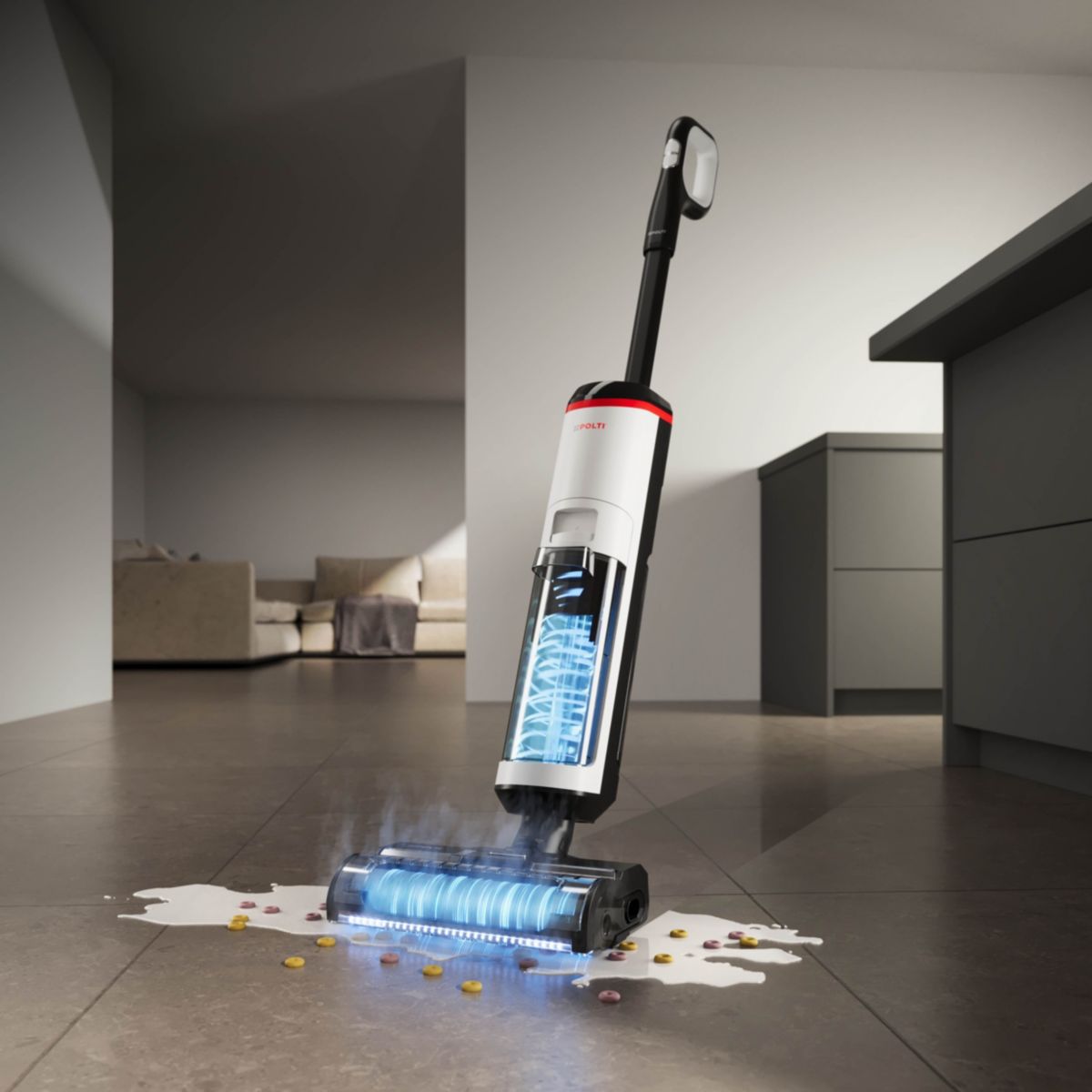 Aspirateur laveur RollySteam WD30C sans fil avec fonction vapeur couleur unique, POLTI