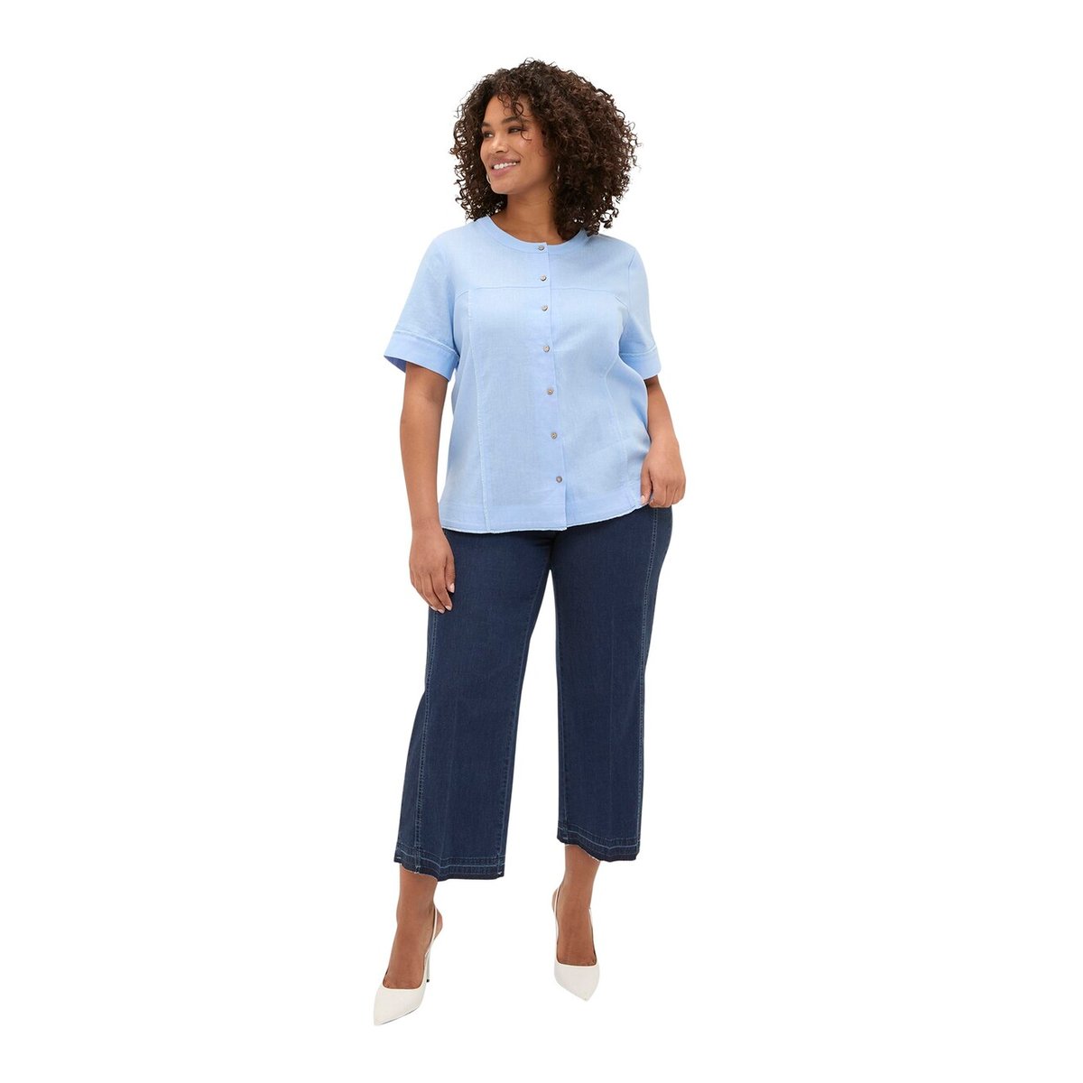 Chemise col rond light - blue, FIORELLA RUBINO