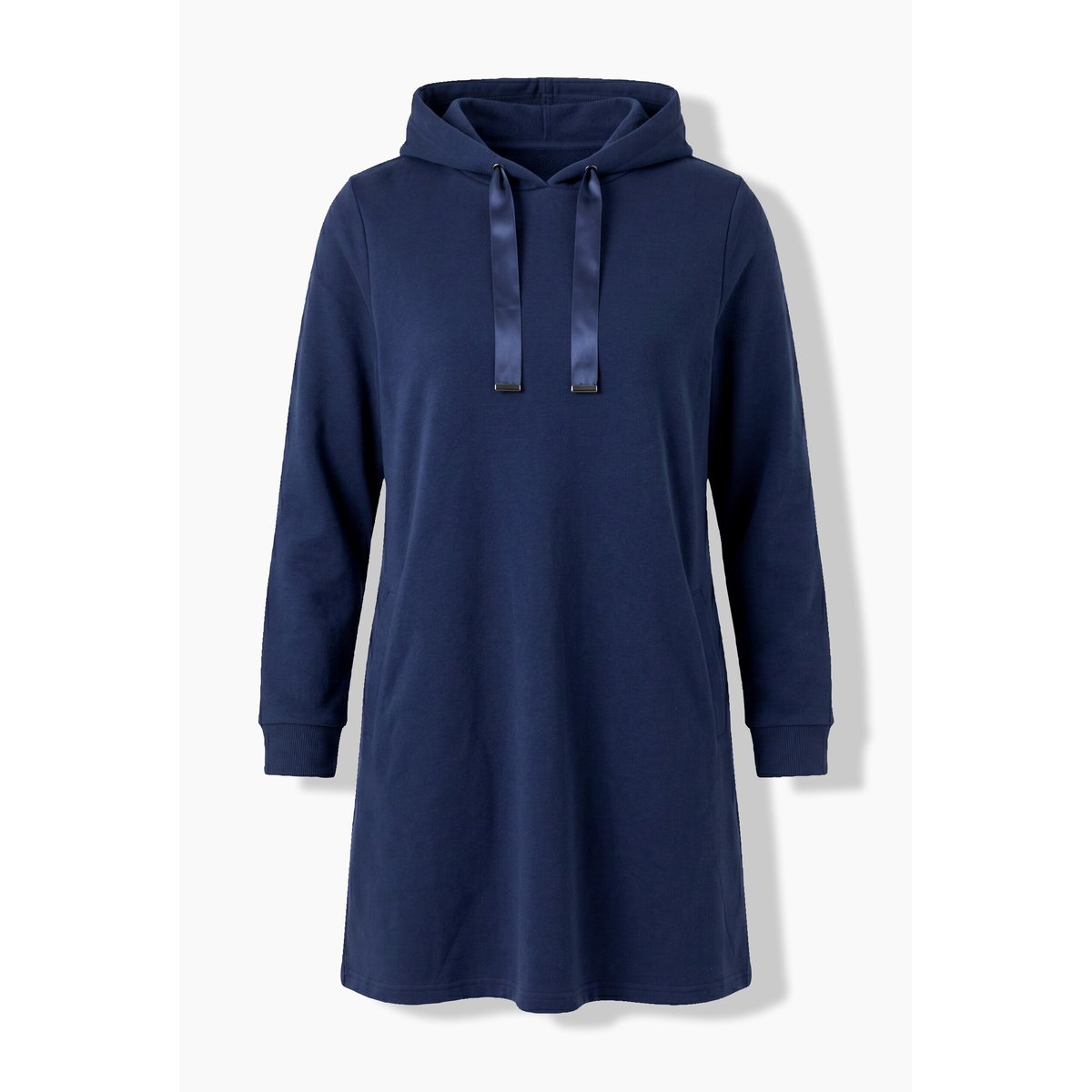 Robe en molleton à capuche, coupe évasée marine, ULLA POPKEN