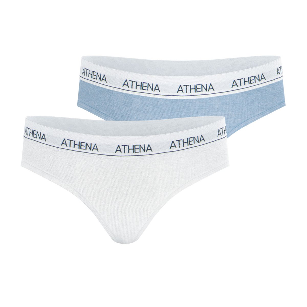 Lot de 2 slips ultra douceur blanc + bleu, ATHENA