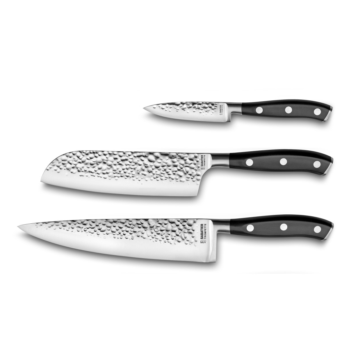 Set de 3 couteaux de cuisine - CARBON noir, SABATIER TROMPETTE
