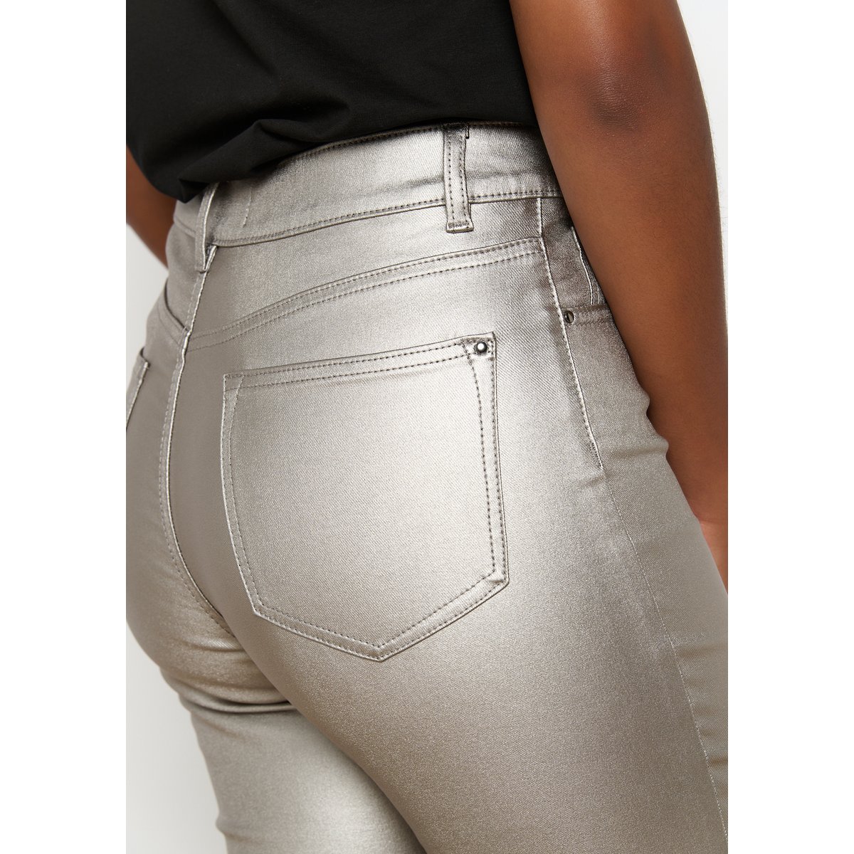 Pantalon métallisé argente, LOLALIZA