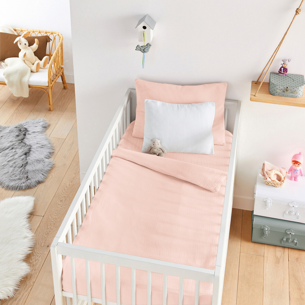 Housse de couette bébé, en gaze de coton, Kumla nude, LA REDOUTE INTERIEURS