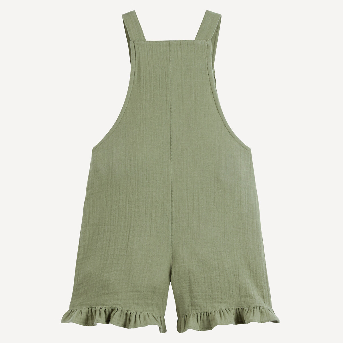 Combishort sans manches en gaze de coton kaki, LA REDOUTE COLLECTIONS