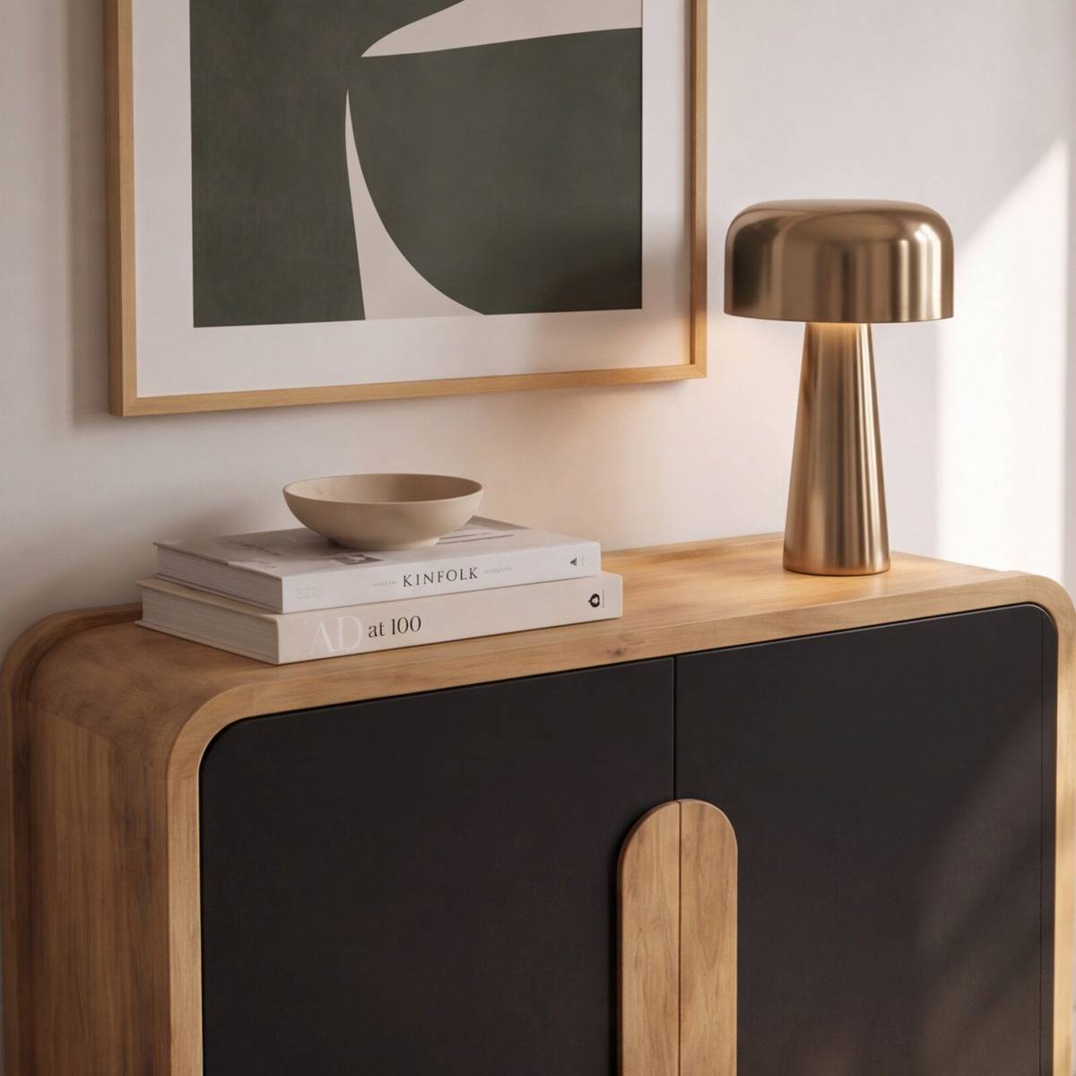 Buffet en bois d'acacia CESAR noir, MADE IN MEUBLES