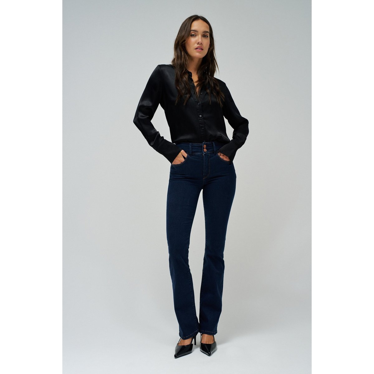 JEAN SECRET PUSH IN BOOTCUT TOUCHER DOUX bleu, SALSA JEANS
