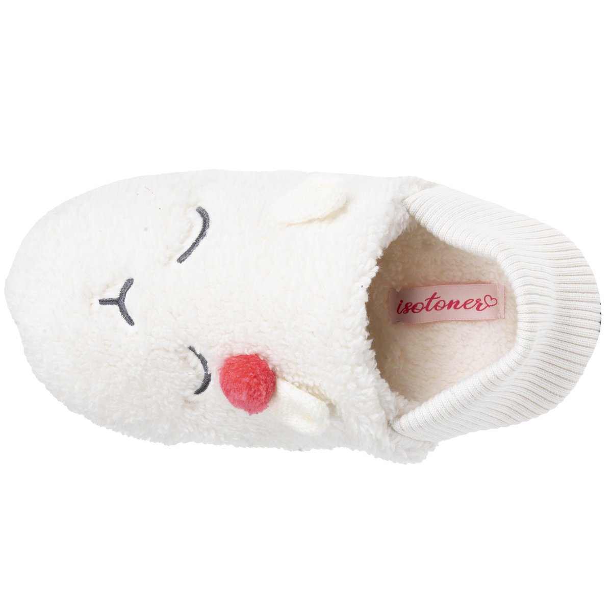 Chaussettes d'intérieur sherpa, picots antidérapants blanc, ISOTONER