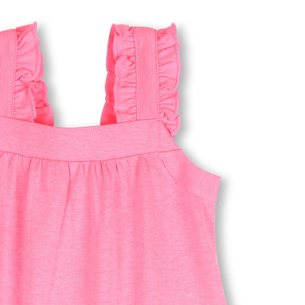 Robe à bretelles volantées rose fluo, BILLIEBLUSH