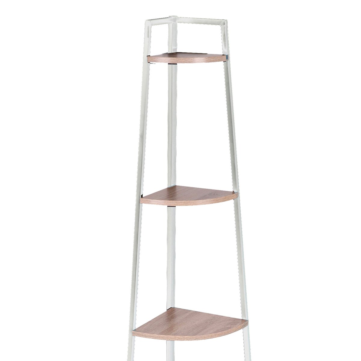 Étagère d'angle en bois et métal blanc 5 étages 36x36x180cm blanc, WADIGA