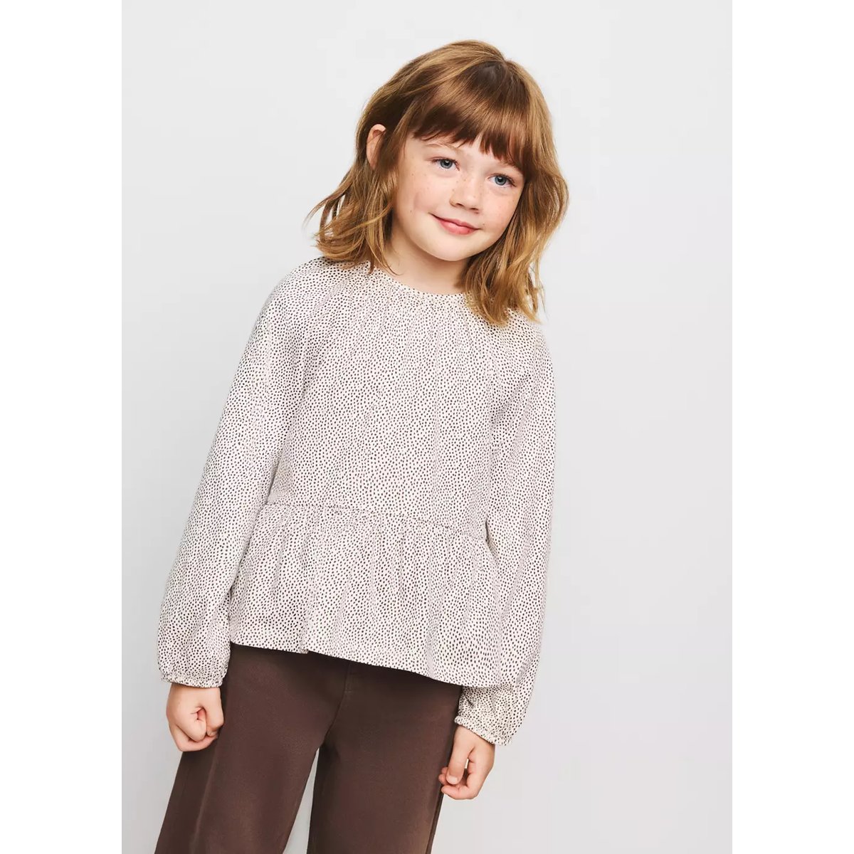 Blouse en coton imprimée blanc cassé, MANGO BABY