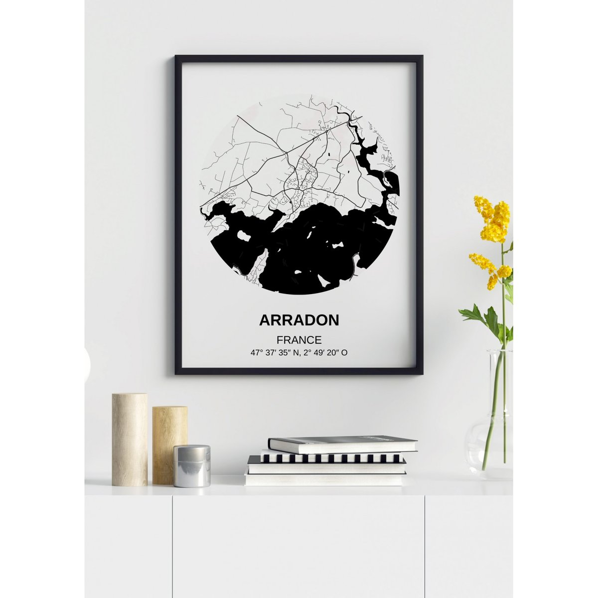 Affiche Carte Arradon blanc, L'AFFICHERIE