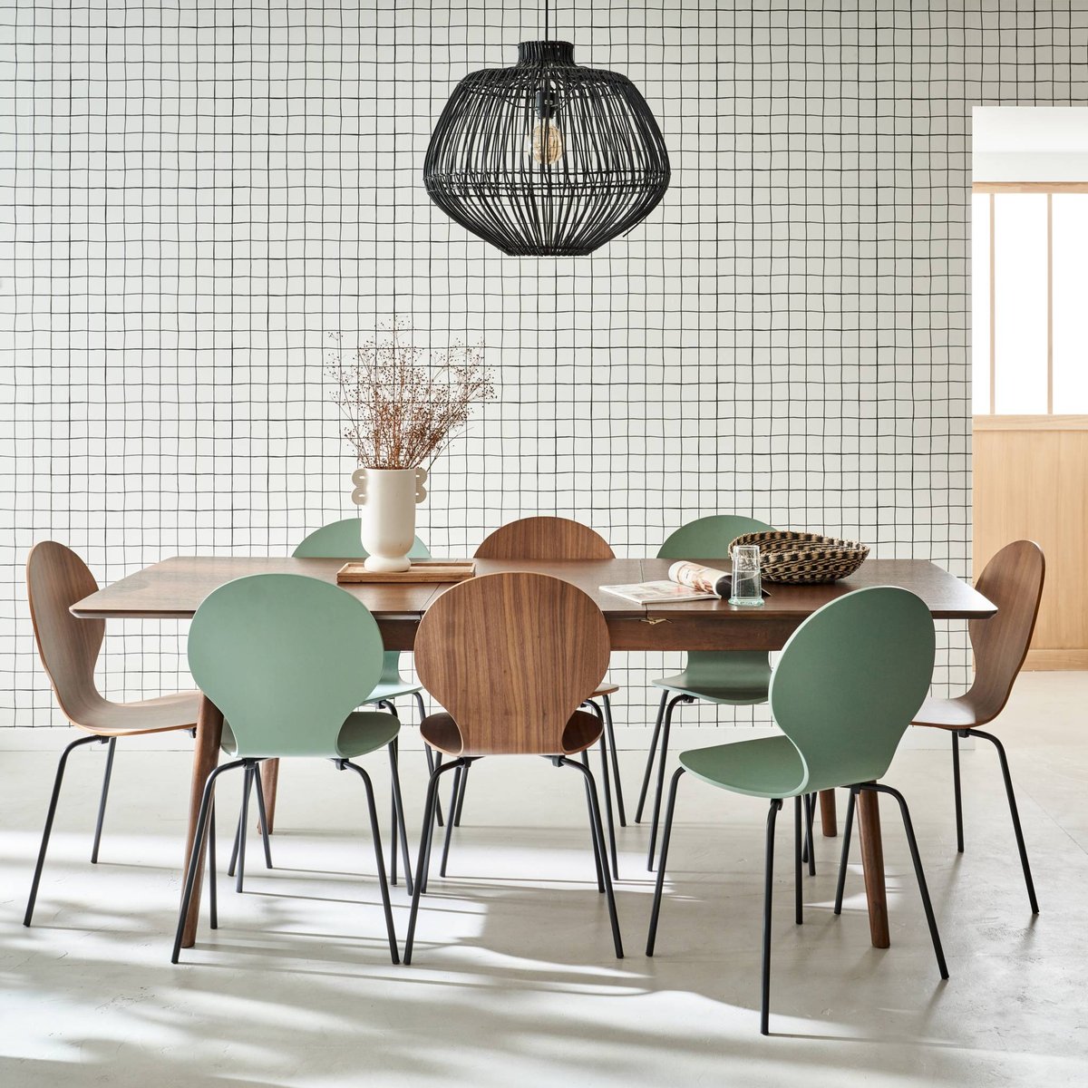 Table à manger extensible Lina 6 à 8 places naturel, SWEEEK