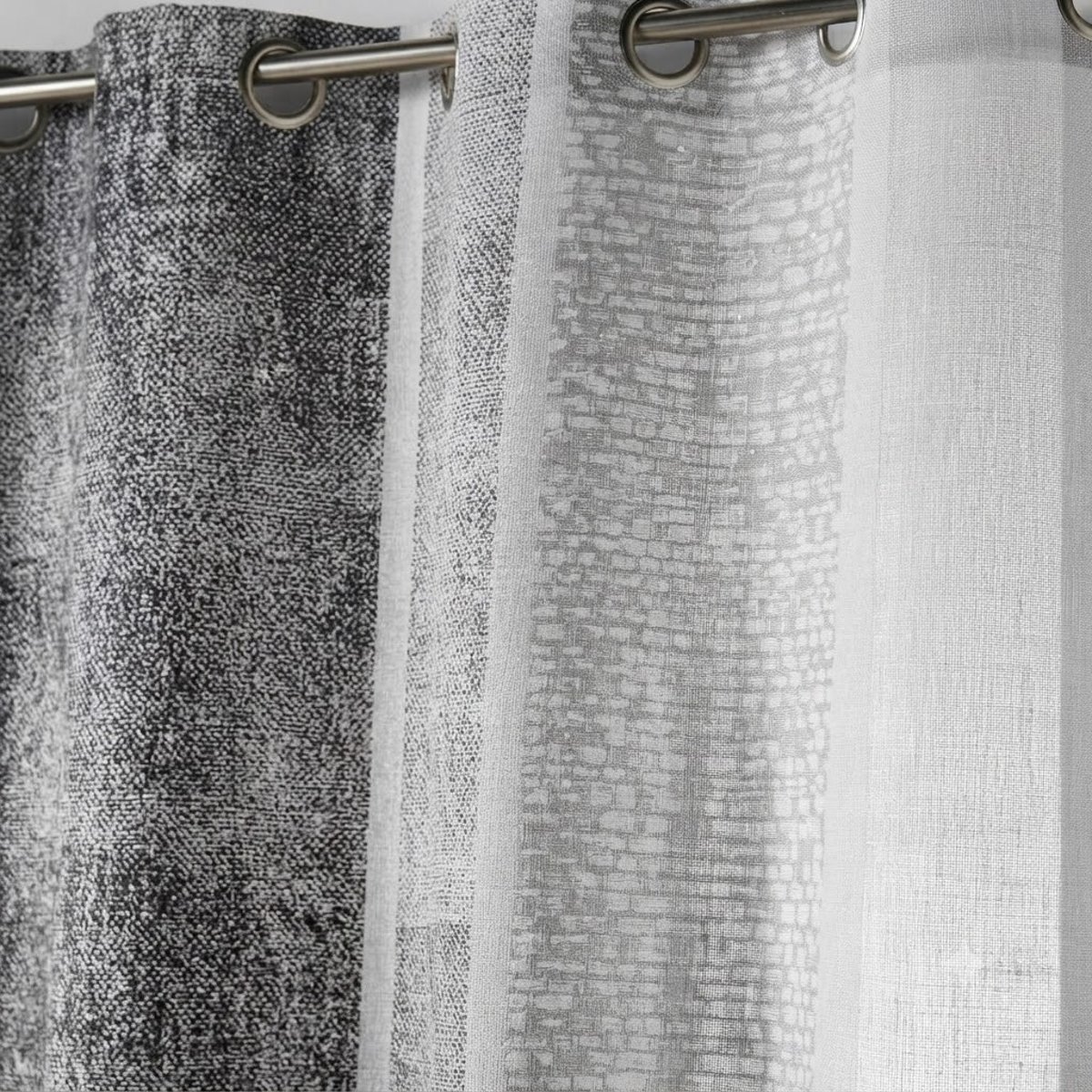 Rideau a oeillets 140 x 240 cm Textilio Gris gris, EDEN