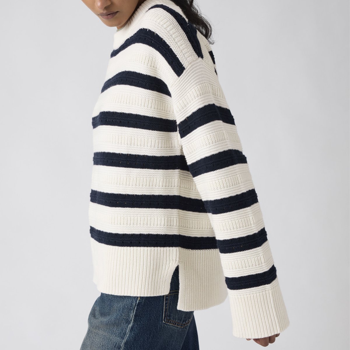 Pull col rond Candide multicolore - emma stripe egret, LEVI'S