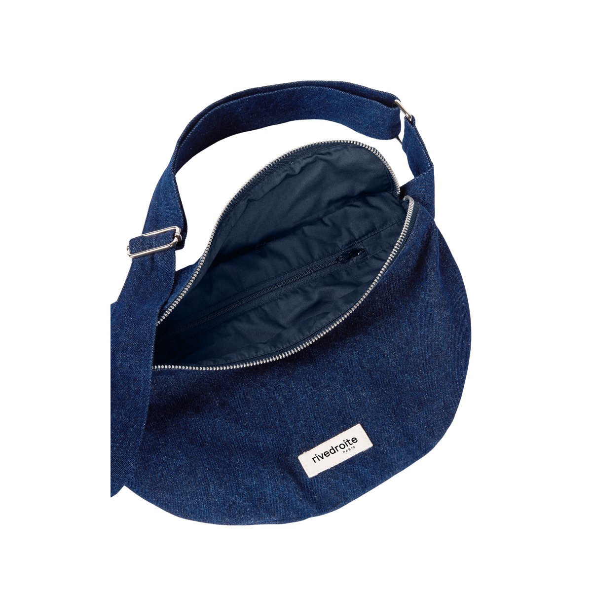 Sac banane denim zippé CUSTINE XL denim brut, RIVEDROITE