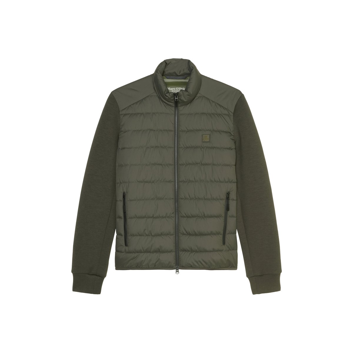 Veste matelassée regular avec manches scuba souples vert foncé, MARC O'POLO
