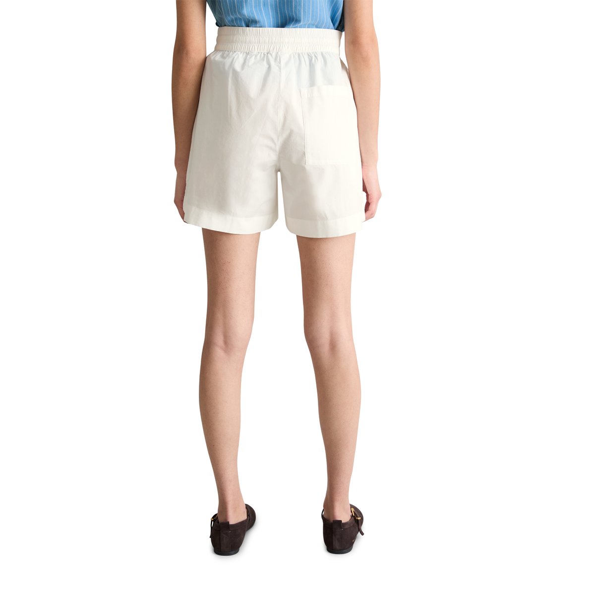 Short relaxed en popeline Papertouch blanc, MARC O’POLO DENIM