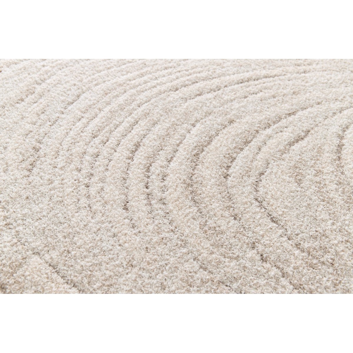 Tapis effet relief toucher ultra doux BRUME beige sable, AFK LIVING