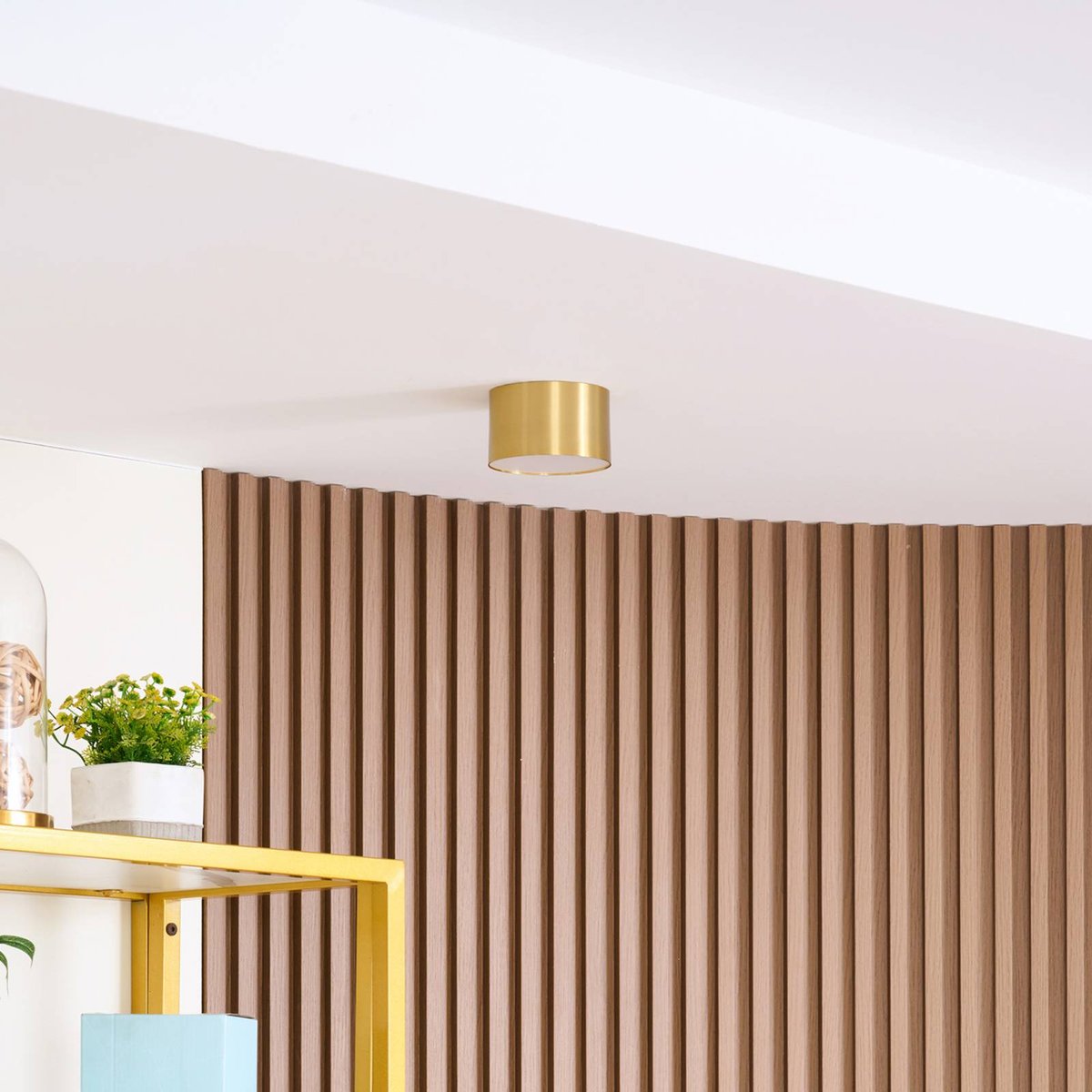 Plafonnier en aluminium moderneLED, Nivoria or, LINDBY