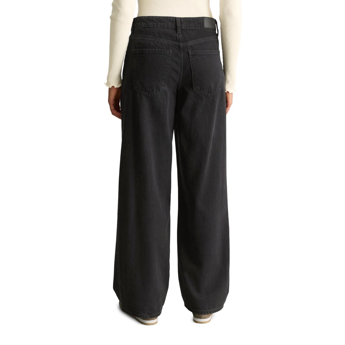Jeans modèle Tomke wide en un mélange doux de coton bio et de lyocell noir, MARC O’POLO DENIM