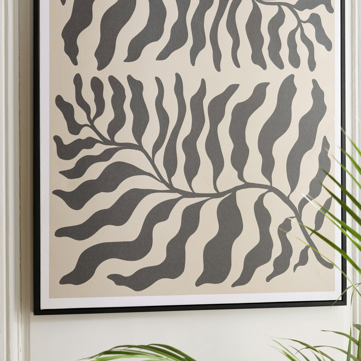 Tableau décor 2 feuilles gris/noir papier japonais 63 x 93 cm 2 feuilles, PIER IMPORT