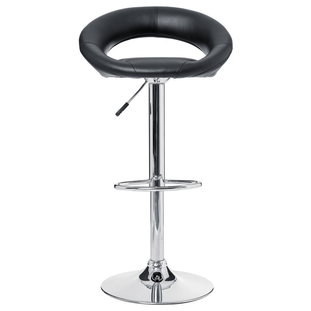 Lot de 2 chaises de bar réglables et pivotantes SASHA noir, ATMOSPHERA