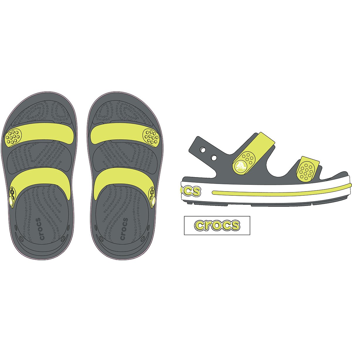 Sandali Crocband cruiser K grigio/verde, CROCS